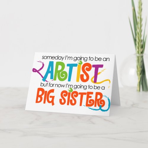 Im Going to be an Artist Big Sister Tshirt Announcement