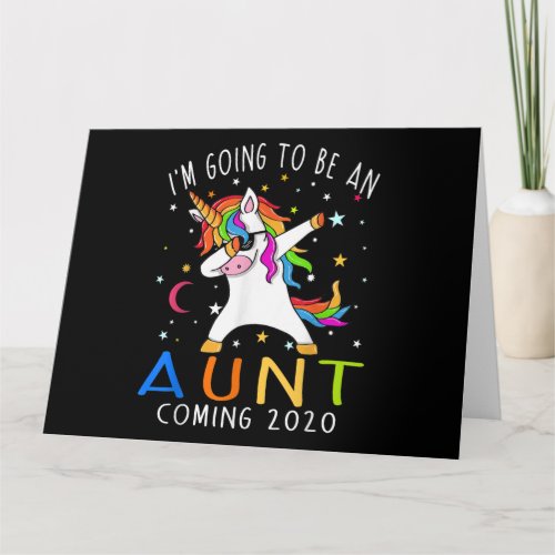 Im Going To Be An Aunt Coming 2020 Unicorn Gift Card