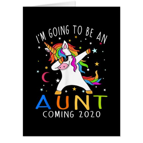 Im Going To Be An Aunt Coming 2020 Unicorn Gift Card