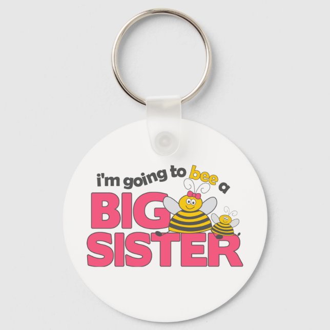 I'm Going to Bee a Big Sister T-shirt Keychain (Front)