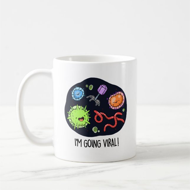 I'm Going Viral Funny Virus Pun  Coffee Mug (Left)