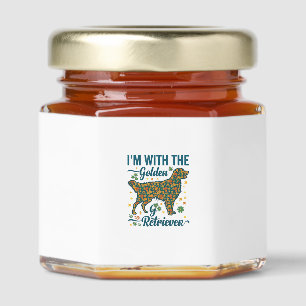 Im Golden Retriever Dog Halloween Pumpkins Leaves_ Honey Jar Favors