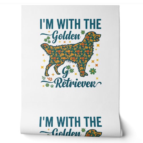Im Golden Retriever Dog Halloween Pumpkins Leaves_ Wallpaper