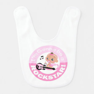 Im Gonna be a Rockstar Pink African Music Baby Bib