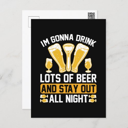 Im gonna drink lots of beer holiday postcard