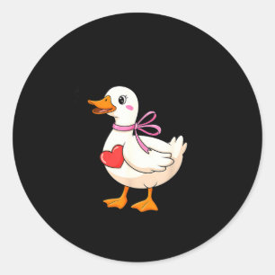 I'm Goosey For You Coquette Valentine Goose Classic Round Sticker