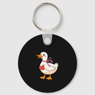I'm Goosey For You Coquette Valentine Goose  Keychain