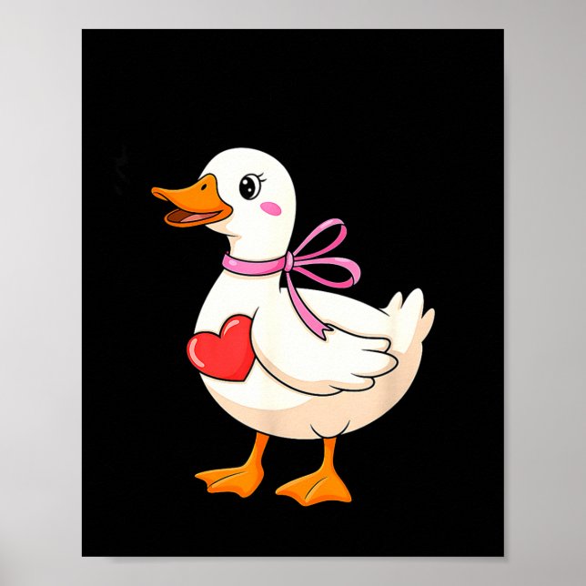 I'm Goosey For You Coquette Valentine Goose  Poster (Front)
