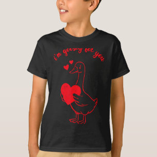 I'm Goosey For You Valentine Goose Hearts Minimal  T-Shirt