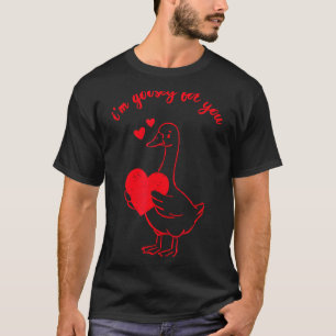 I'm Goosey For You Valentine Goose Hearts Minimal  T-Shirt