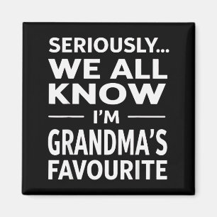 Im Grandmas Favorite Grandson Granddaughter Humor  Magnet