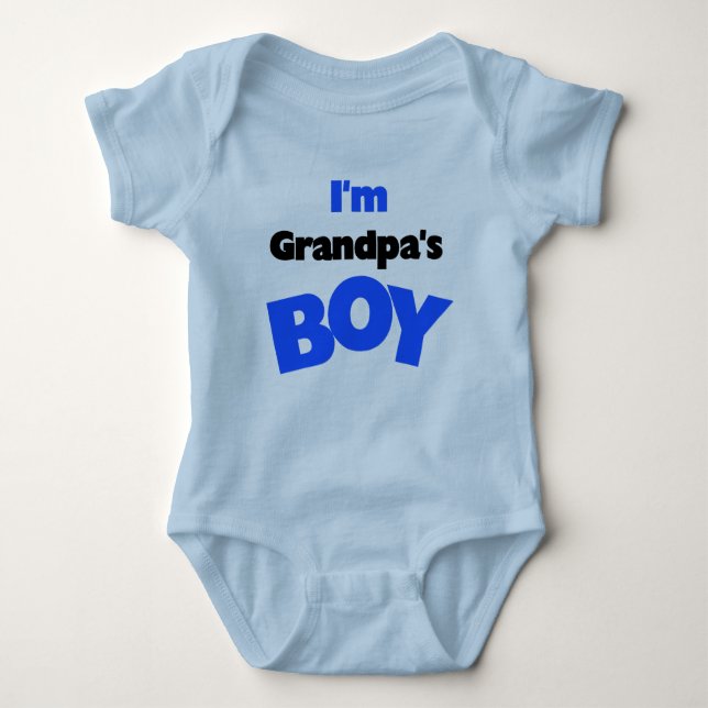 I'm Grandpa's Boy Baby Bodysuit (Front)
