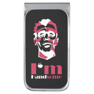 I'm handsome abstract face Case-Mate iPhone case T Silver Finish Money Clip