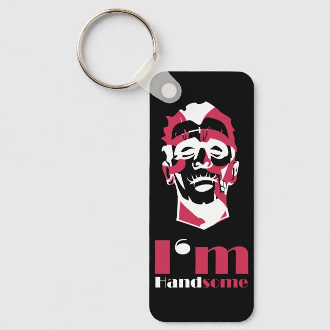 I'm handsome abstract face keychain (Front)