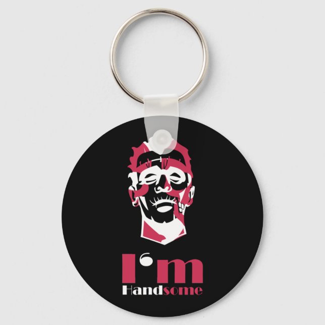 I'm handsome abstract face keychain (Front)