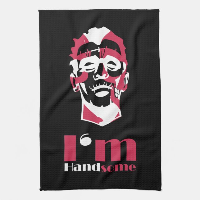 I'm handsome abstract face kitchen towel (Vertical)