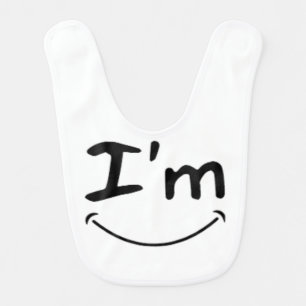 I'm Happy Smiley Face Minimalist Baby Bib
