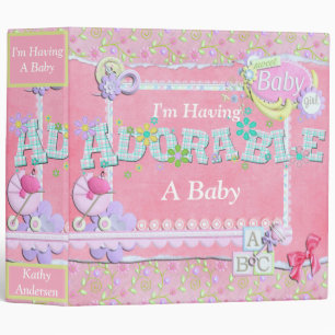 I'm Having a Baby - It's a Girl Pink Scrapbook 3 Ring Binder