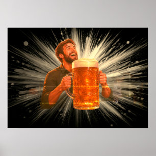 I'm Having a Blast With My Big Beer on a Wall Poster