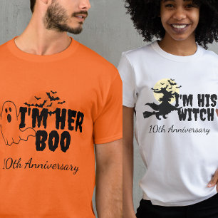 I'm her boo, I'm his witch funny Halloween couple T-Shirt