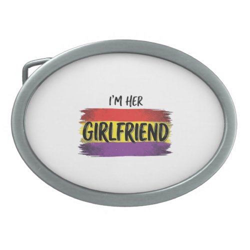 Im Her Girlfriend Rainbow Pride Vector Shirt Belt Buckle