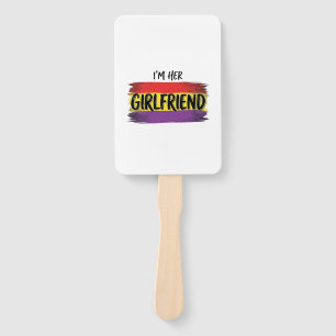 Im Her Girlfriend Rainbow Pride Vector Shirt Hand Fan