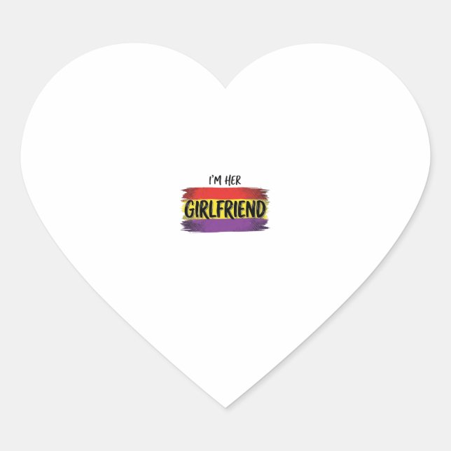 Im Her Girlfriend Rainbow Pride Vector Shirt Heart Sticker (Front)