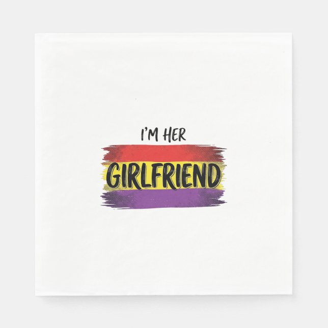 Im Her Girlfriend Rainbow Pride Vector Shirt Napkins (Front)