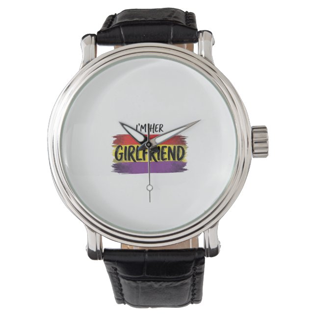 Im Her Girlfriend Rainbow Pride Vector Shirt Watch (Front)