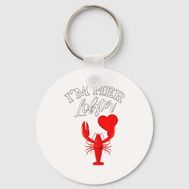 Im Her Lobster Heart Couple Matching Gift Valentin Keychain (Front)