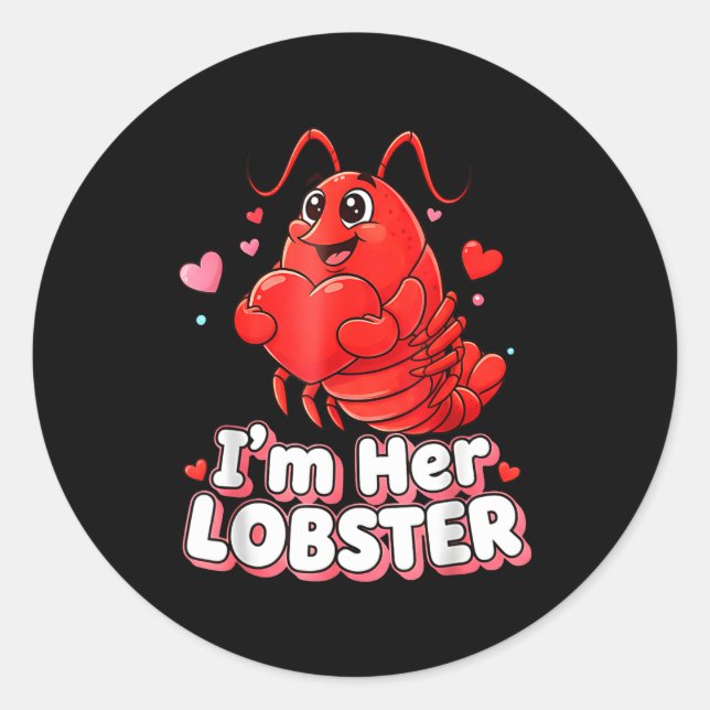 I'm Her Lobster Matching Couple Valentine's Day Wo Classic Round Sticker (Front)