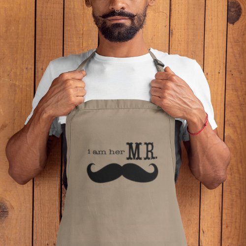 Im Her Mr Mustache Grooms Gifts Adult Apron