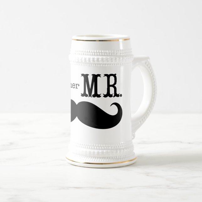 I'm Her Mr. Mustache Grooms Gifts Beer Stein (Front Right)