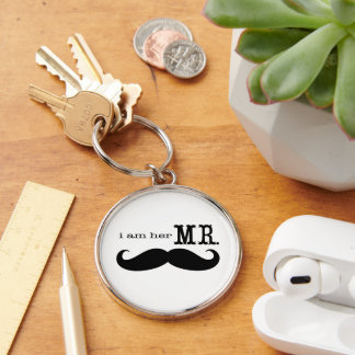 I'm Her Mr. Mustache Grooms Gifts Keychain