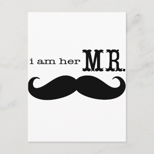 Im Her Mr Mustache Grooms Gifts Postcard