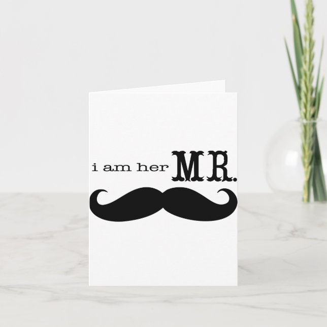 I'm Her Mr. Mustache Grooms Thank You Card (Front)