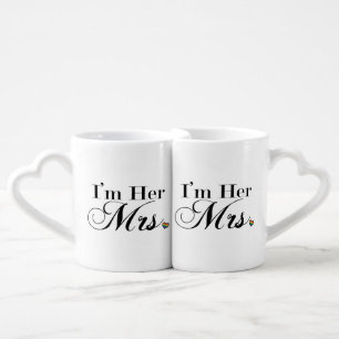 I'm Her Mrs. Lesbian Pride Typography Coffee Mug Set