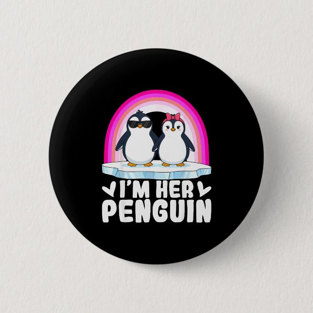 I'm Her Penguin Matching Couple Valentine Love Hea Button (Front)