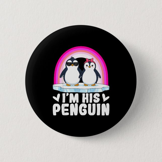 I'm Her Penguin Matching Couple Valentine Love Hea Button (Front)