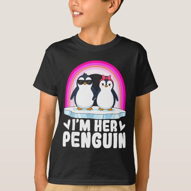 I'm Her Penguin Matching Couple Valentine Love Hea T-Shirt (Front)