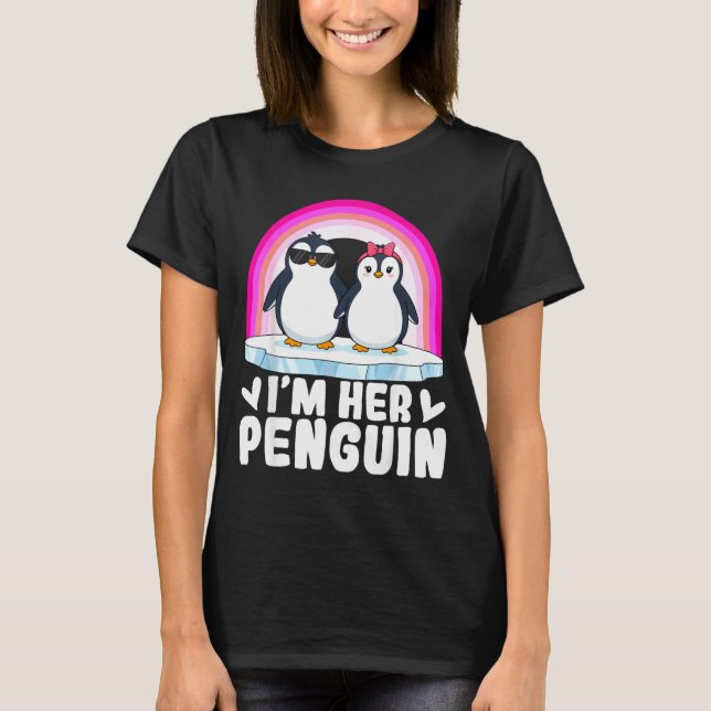 I'm Her Penguin Matching Couple Valentine Love Hea T-Shirt (Front)