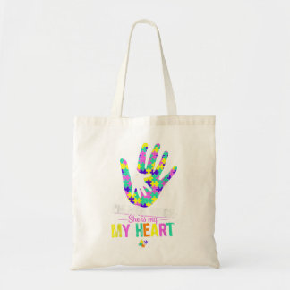 I'm Her Voice She Is My Heart Autism Awareness Par Tote Bag