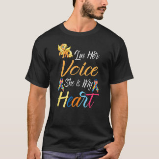 I'm Her Voice She Is My Heart Unicorn Autism Aware T-Shirt
