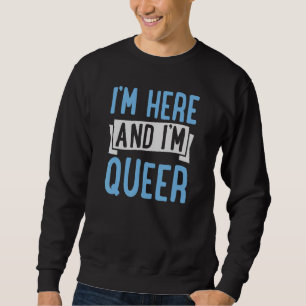 I'm Here And I'm Queer  Cute Lgbtq Gay Pride Aesth Sweatshirt