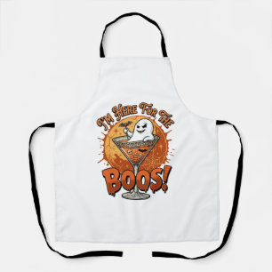 Im Here Boos Halloween Ghost Drink Spiderweb Bat_1 Apron