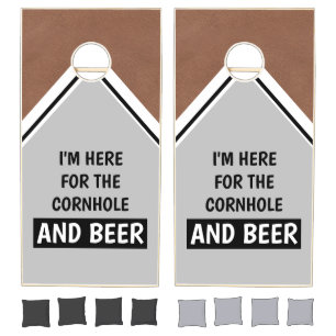 I'm Here for the Beer Leather Look Cornhole Set