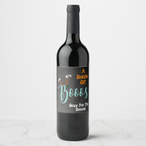 Im Here for the Boos And Booze Party  Wine Label