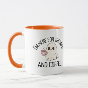 I'm here for the boos and coffee funny horror mug