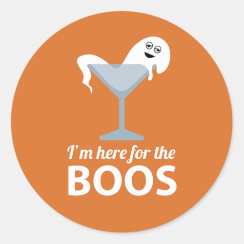 Im Here for the Boos Cute Halloween Classic Round Sticker