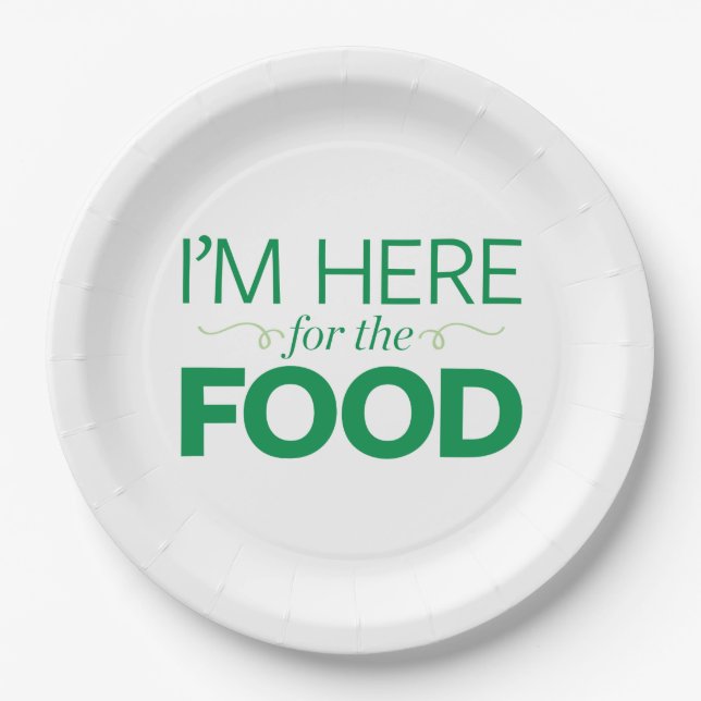 I'm Here for the Food Paper Plates (Front)